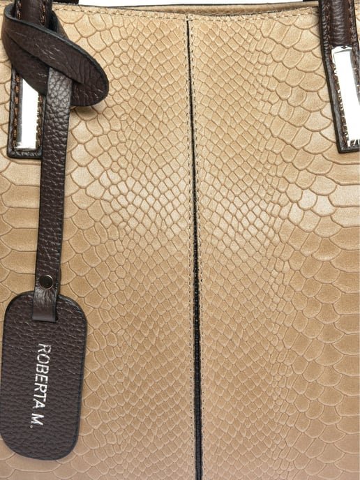 Roberta M Beige Bolso de cuero - Image 3