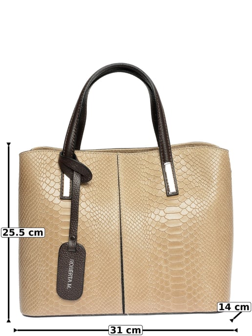 Roberta M Beige Bolso de cuero - Image 6