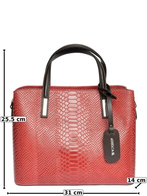 Roberta M Rojo Bolso de cuero - Image 6