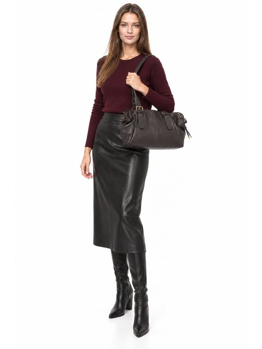 Anna Luchini Granate Bolso de cuero - Image 4