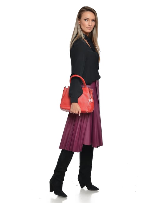 Roberta M Rojo Bolso de cuero - Image 5