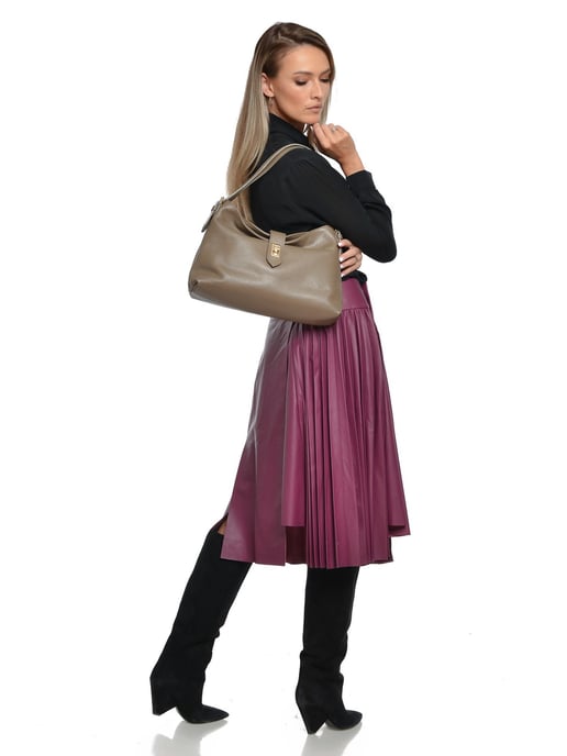 Anna Luchini Beige Bolso de cuero - Image 5