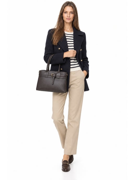 Luisa Vannini Bicolor Bolso de cuero - Image 6