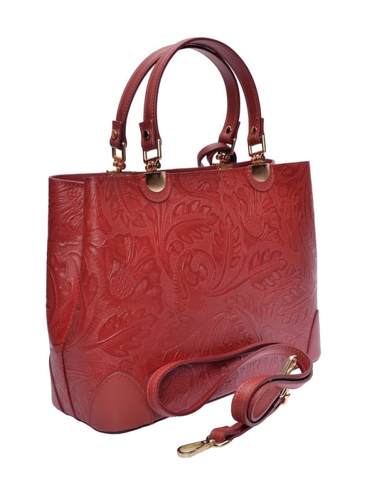 Anna Luchini Rojo Bolso de cuero - Image 2