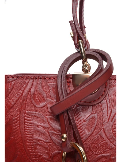 Anna Luchini Rojo Bolso de cuero - Image 3