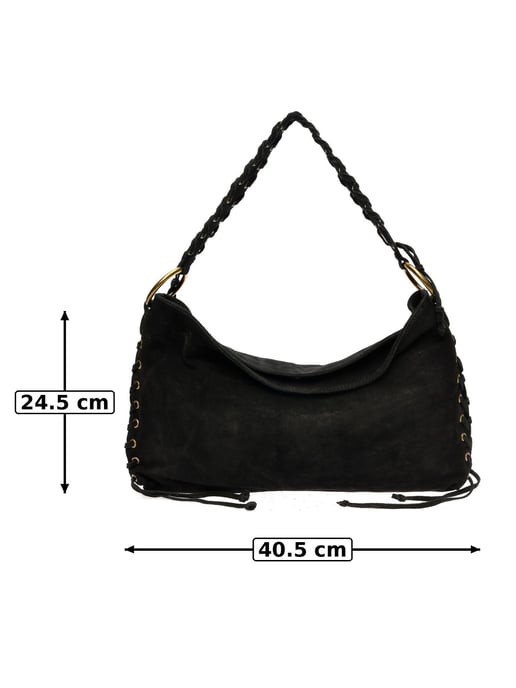Anna Luchini Negro Bolso de cuero - Image 6