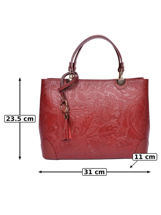Anna Luchini Rojo Bolso de cuero - Image 6