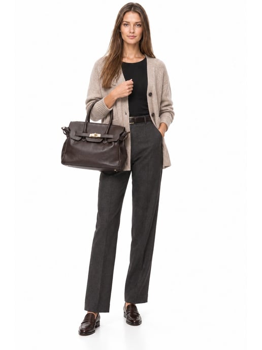 Luisa Vannini Bicolor Bolso de cuero - Image 6