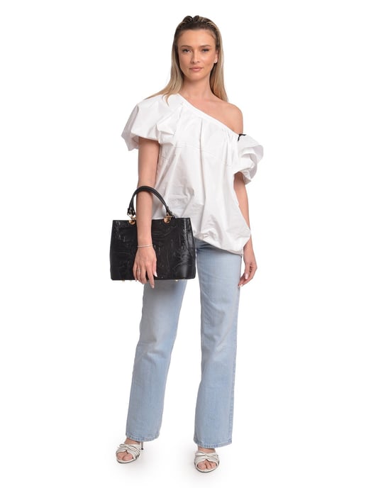 Anna Luchini Negro Bolso de cuero - Image 5