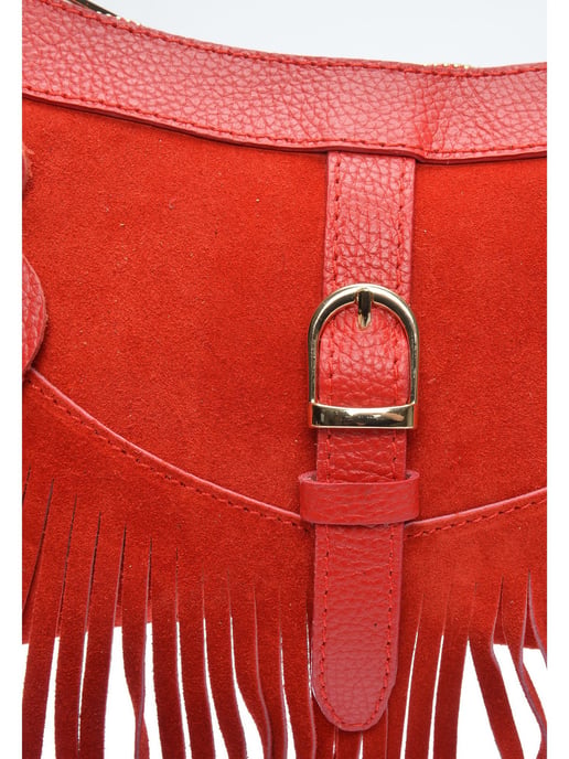 Anna Luchini Rojo Bolso de cuero - Image 3