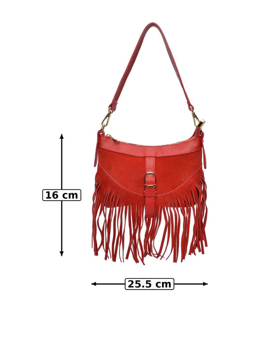 Anna Luchini Rojo Bolso de cuero - Image 6