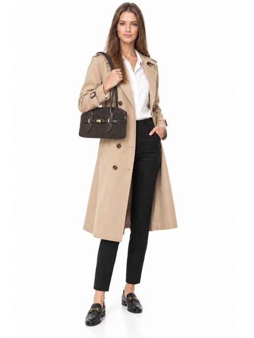 Luisa Vannini Bicolor Bolso de cuero - Image 6