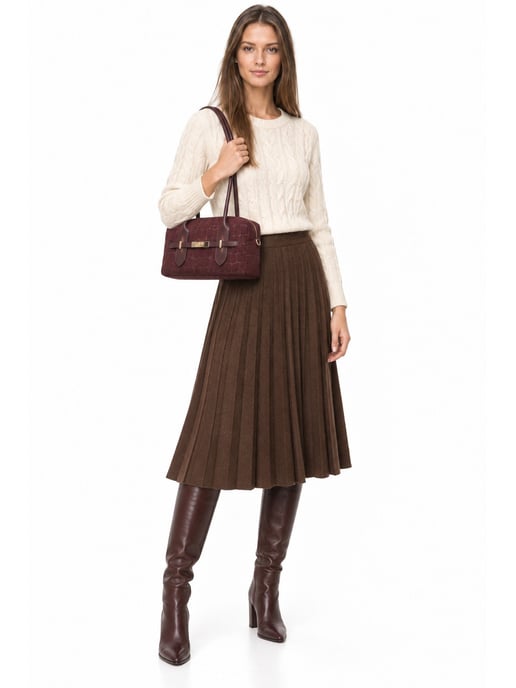 Luisa Vannini BURDEOS Bolso de cuero - Image 6