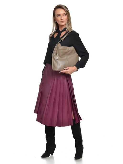 Roberta M Beige Bolso de cuero - Image 5