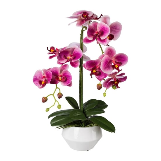 Kopu ® orquídea artificial 52 cm – maceta blanca phalaenopsis - Image 1