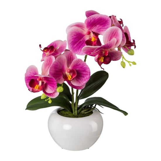 Kopu ® orquídea artificial 35 cm – maceta blanca phalaenopsis - Image 1
