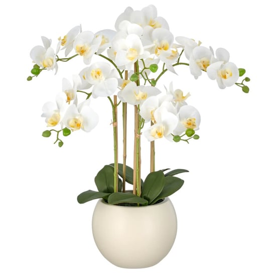Kopu ® orquídea artificial 65 cm – phalaenopsis en maceta color crema - Image 1