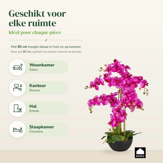 Kopu ® orquídea artificial 80 cm - cuenco negro phalaenopsis - Image 2