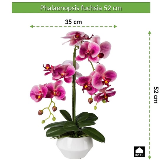 Kopu ® orquídea artificial 52 cm – maceta blanca phalaenopsis - Image 5