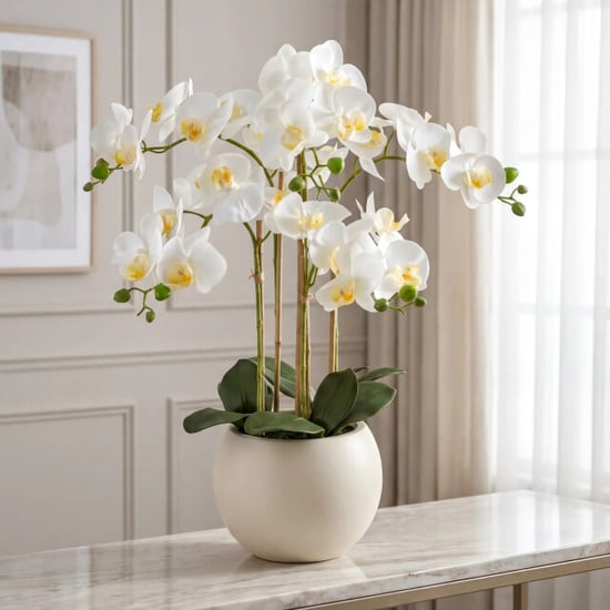 Kopu ® orquídea artificial 65 cm – phalaenopsis en maceta color crema - Image 3