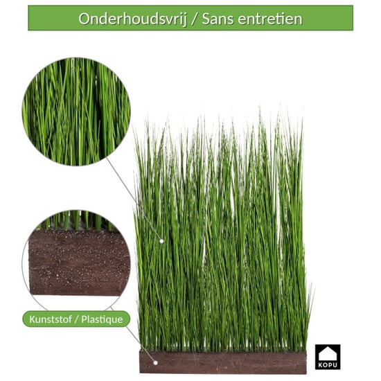 Kopu ® separador de ambientes de césped artificial de 150 x 92 cm, hierba ornamental en maceta - Image 3