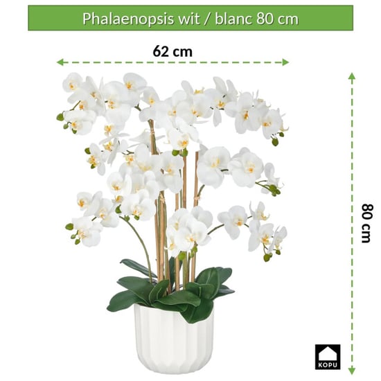 Kopu ® orquídea artificial 80 cm – 9 ramas en maceta phalaenopsis - Image 6