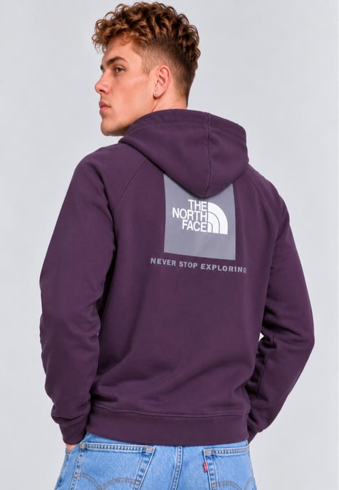 The North Face sudadera con capucha de hombre Raglan Graphic Box NSE tipo pulóver en morado - Image 2