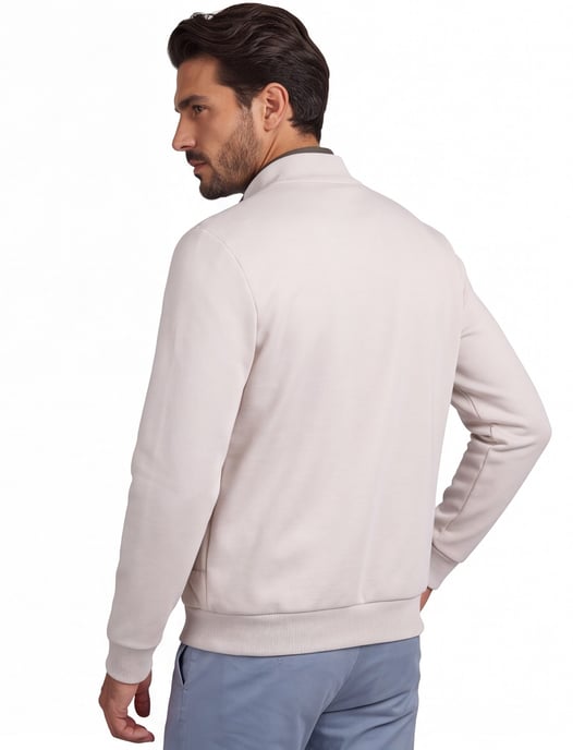 Chaleco beige Gentiluomo con cremallera y cuello alto - Image 2