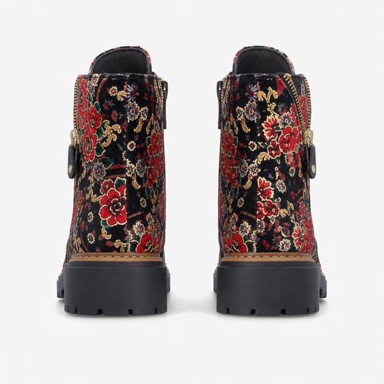 Rieker 72617 Botines de mujer Negros Estampado floral - Image 4