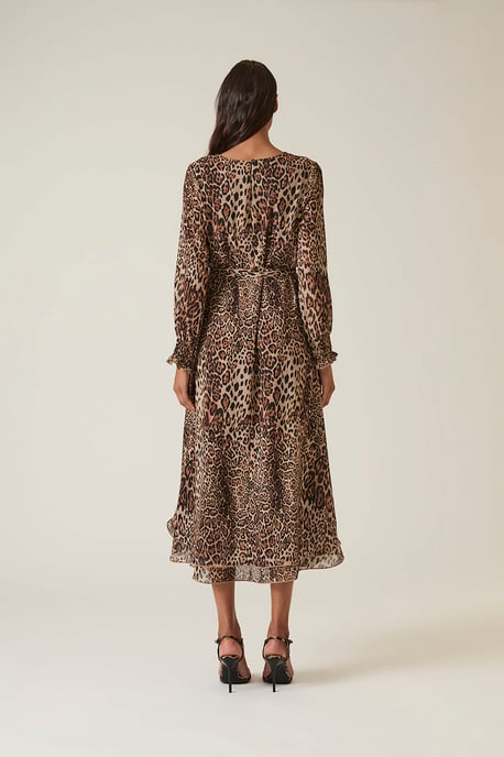 Vestido maxi de leopardo con bajo ondulado - Image 2