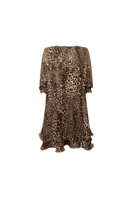 Vestido con estampado de leopardo y bajo ondulado - Image 5