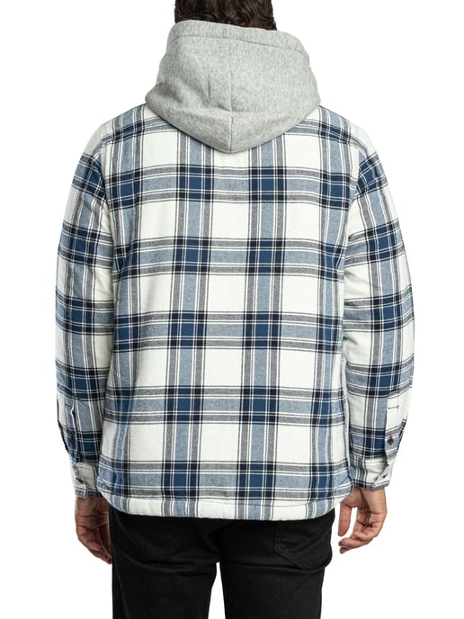Superdry Sobrecamisa Con Capucha Forrada De Borrego, Blanco - Image 3