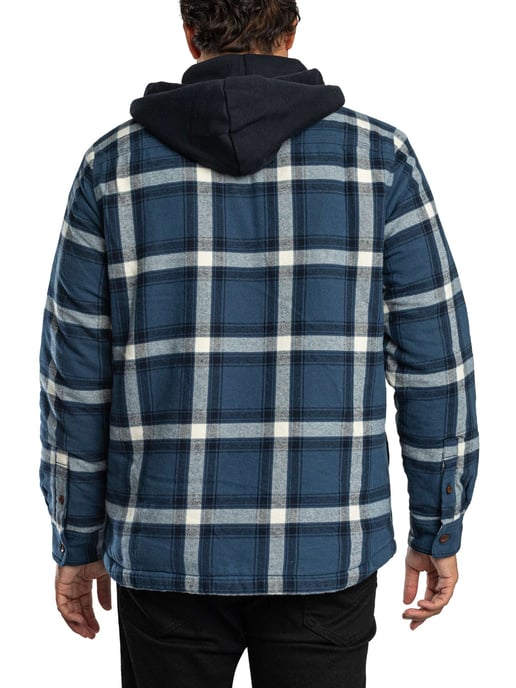 Superdry Sobrecamisa Con Capucha Forrada De Borrego, Azul - Image 3