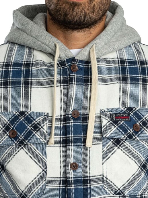 Superdry Sobrecamisa Con Capucha Forrada De Borrego, Blanco - Image 5