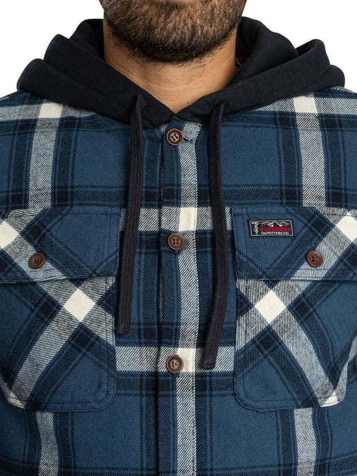 Superdry Sobrecamisa Con Capucha Forrada De Borrego, Azul - Image 5