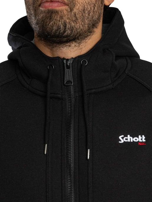 Schott Sudadera Con Capucha Con Logo, Negro - Image 6
