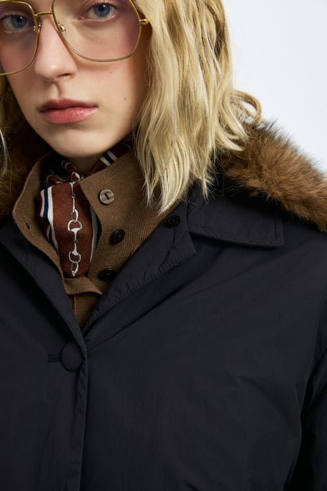 LUFIAN Chaqueta acolchada de mujer con cuello de pelo sintético extraíble - Image 6