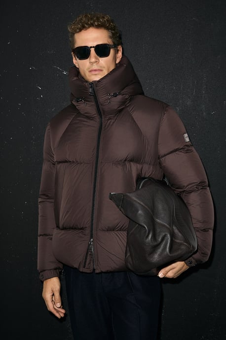 LUFIAN Chaqueta acolchada de plumón de ganso con capucha para hombre - Image 4