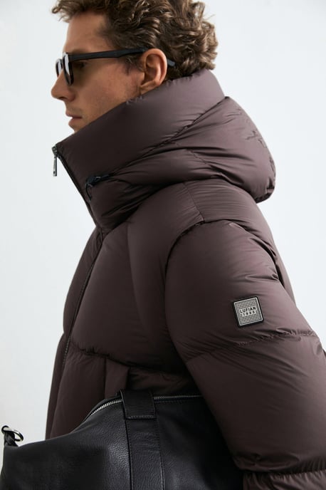 LUFIAN Chaqueta acolchada de plumón de ganso con capucha para hombre - Image 5