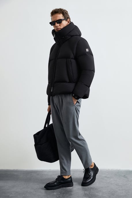 LUFIAN Chaqueta acolchada de plumón de oca con capucha para hombre - Image 3