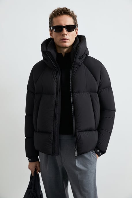 LUFIAN Chaqueta acolchada de plumón de oca con capucha para hombre - Image 4