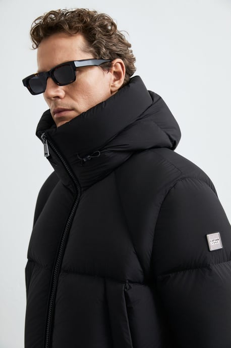 LUFIAN Chaqueta acolchada de plumón de oca con capucha para hombre - Image 5