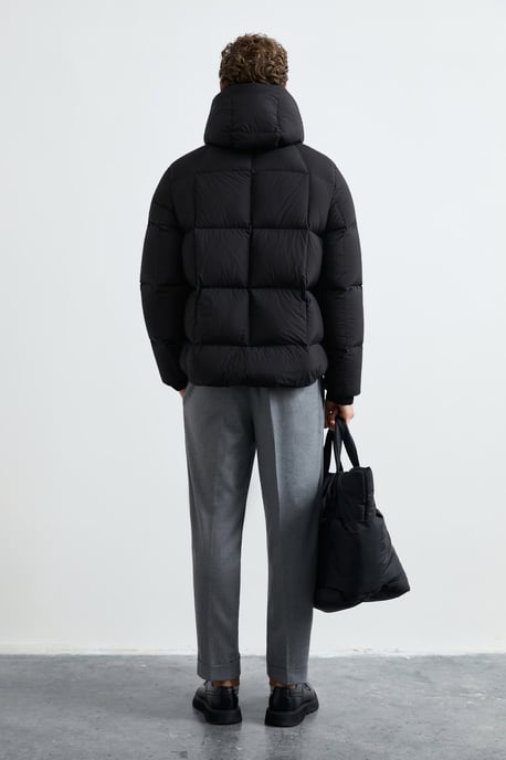 LUFIAN Chaqueta acolchada de plumón de oca con capucha para hombre - Image 6
