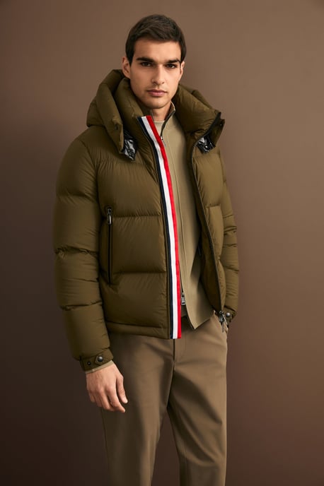 LUFIAN Chaqueta acolchada de plumón de ganso para hombre con capucha extraíble - Image 3