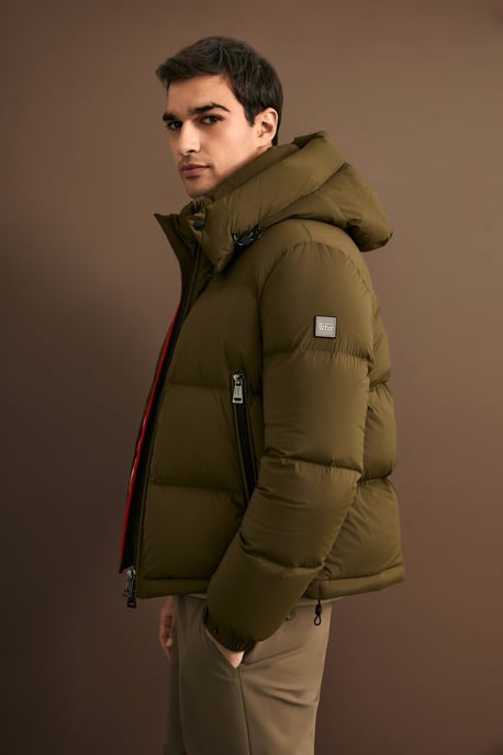 LUFIAN Chaqueta acolchada de plumón de ganso para hombre con capucha extraíble - Image 4