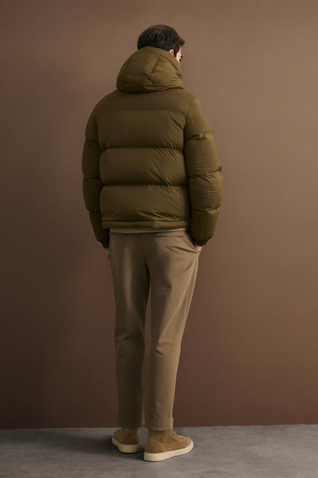 LUFIAN Chaqueta acolchada de plumón de ganso para hombre con capucha extraíble - Image 6