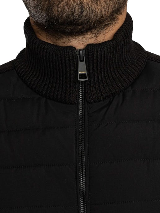Superdry Chaqueta Híbrida Tipo Cárdigan, Negro - Image 5