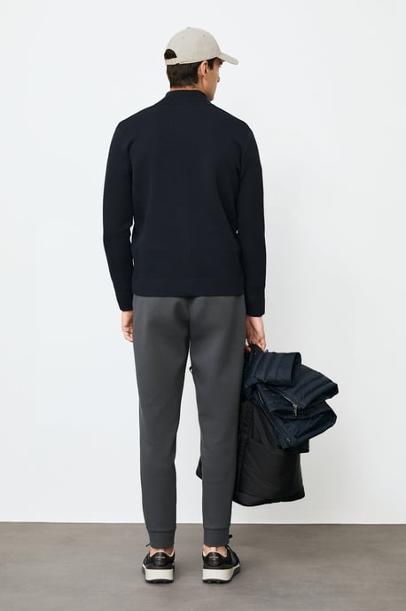 LUFIAN Cárdigan de punto para hombre con cuello mao y cremallera bidireccional - Image 6