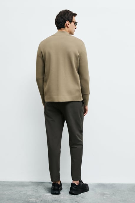 LUFIAN Cárdigan de punto para hombre con cuello mao y cremallera bidireccional - Image 6