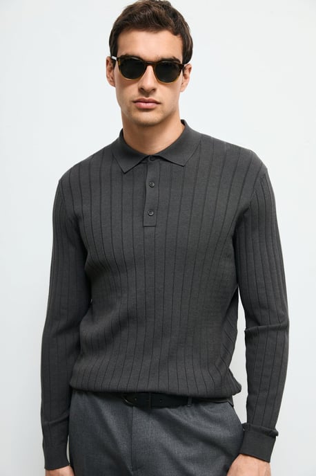 LUFIAN Polo de punto de manga larga para hombre - Image 2